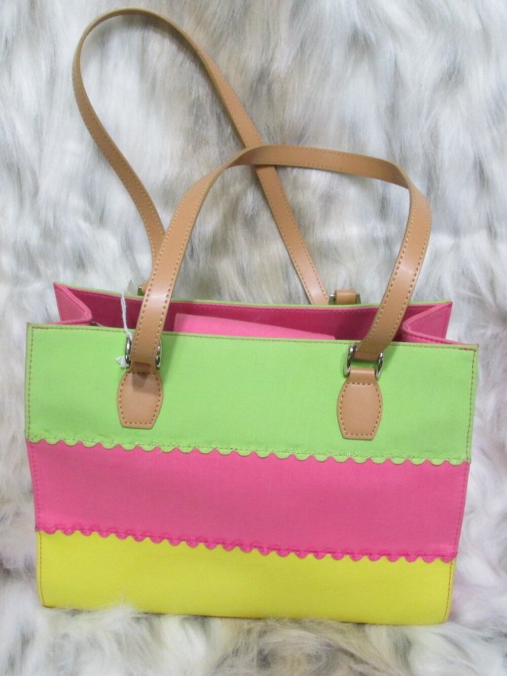 P2964-Preston & York Pink/Lime/Yellow Shoulder bag